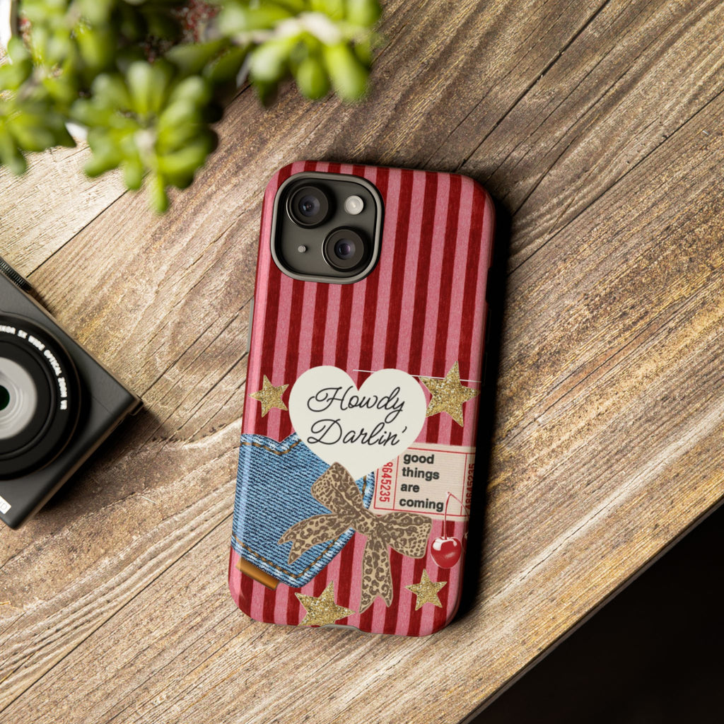 Howdy Darlin' Case — Denim Heart & Vintage Ticket Design