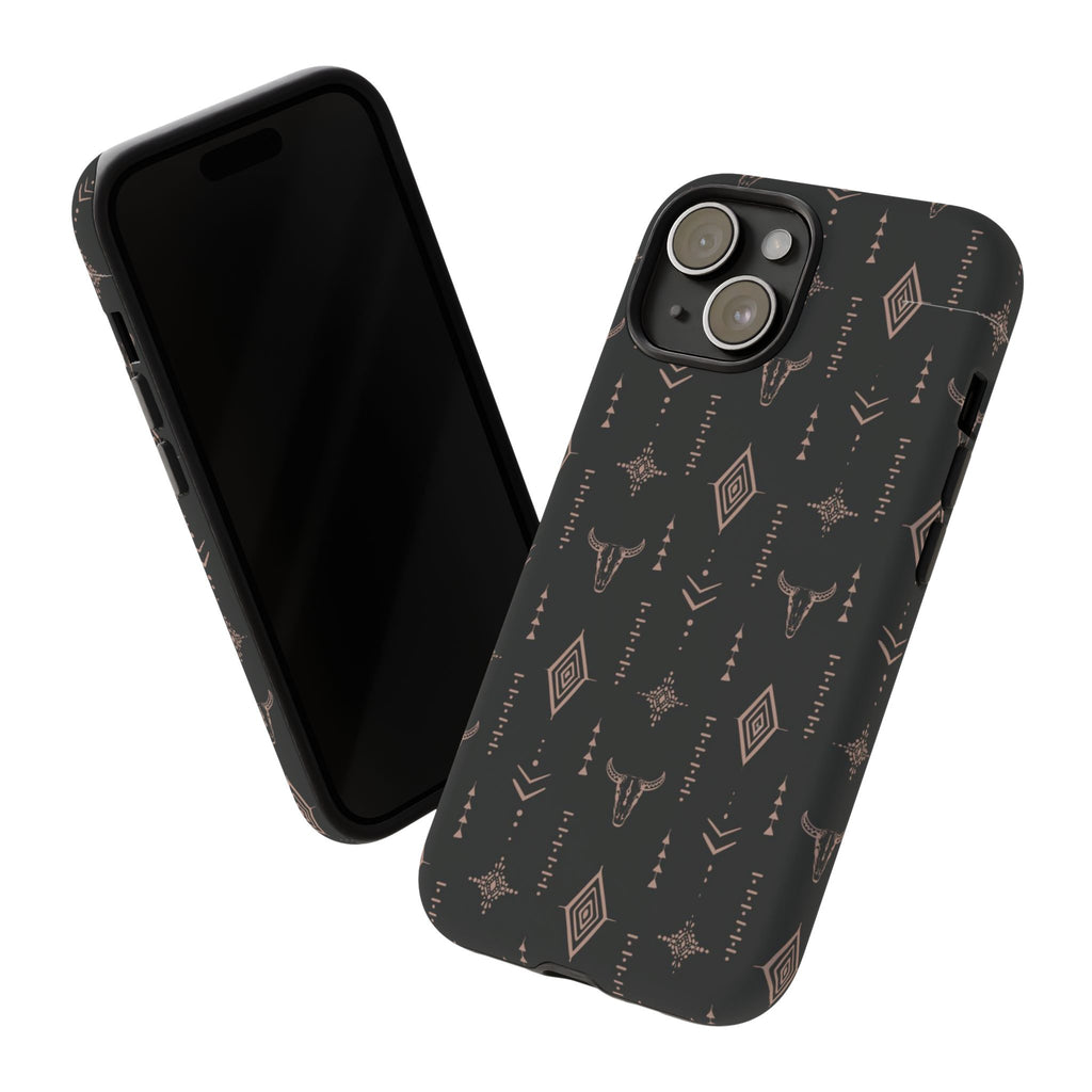 Western Diamond Bull Tough Phone Case — Protective Southwestern Pattern