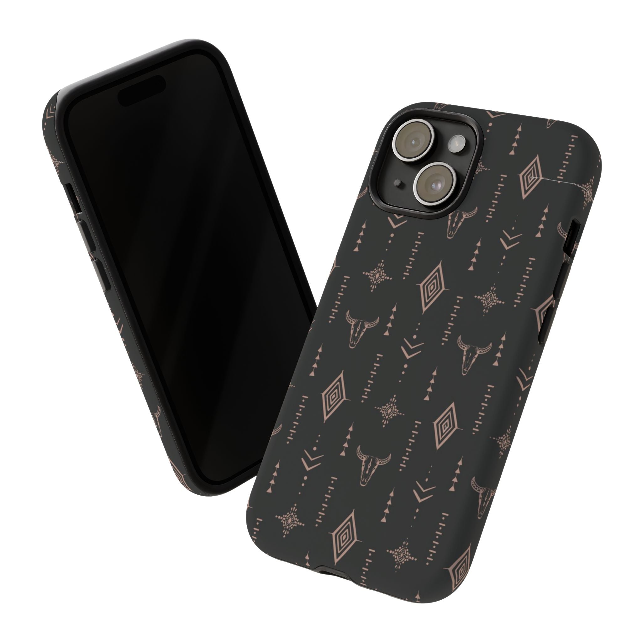 Western Diamond Bull Tough Phone Case — Protective Southwestern Pattern