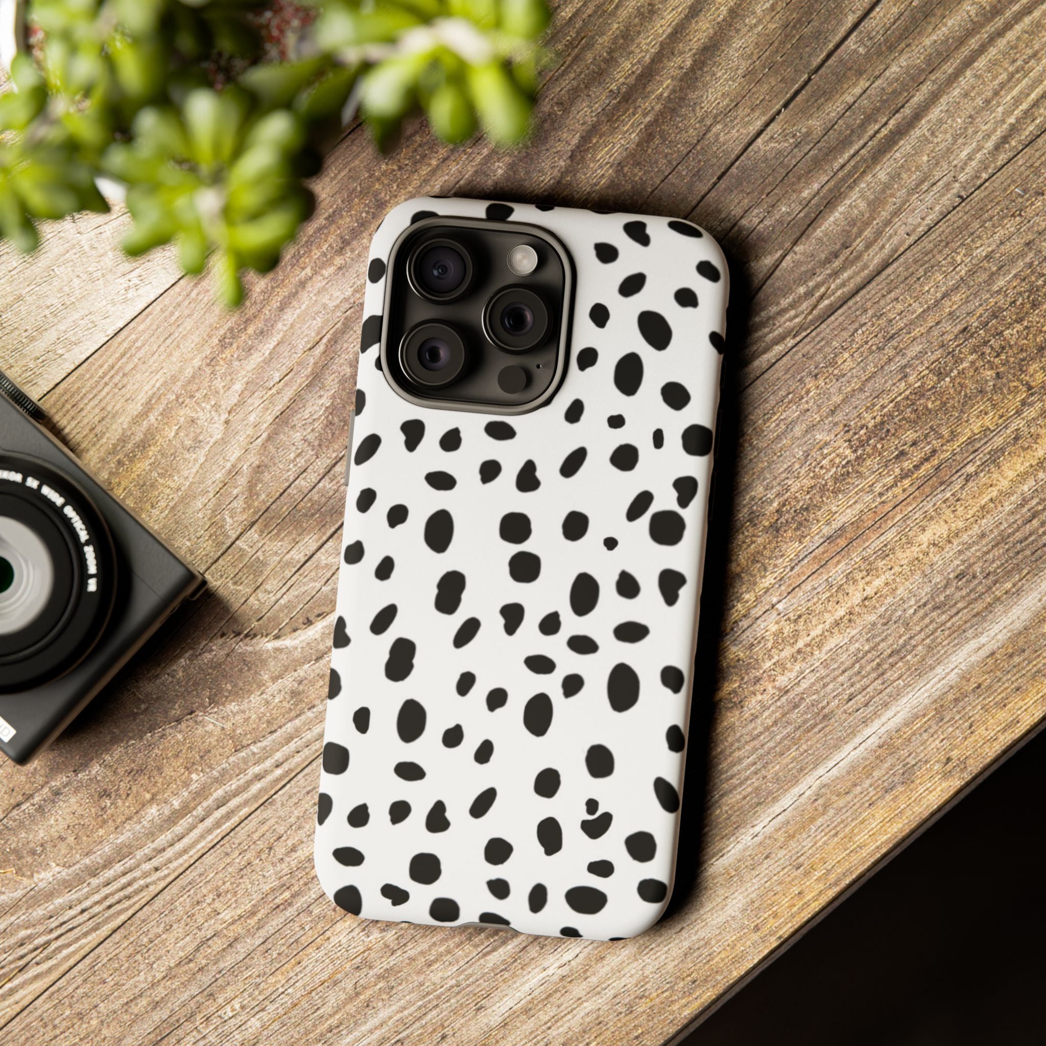 Dalmatian Spot Tough Phone Case — Black & White Protective Cover