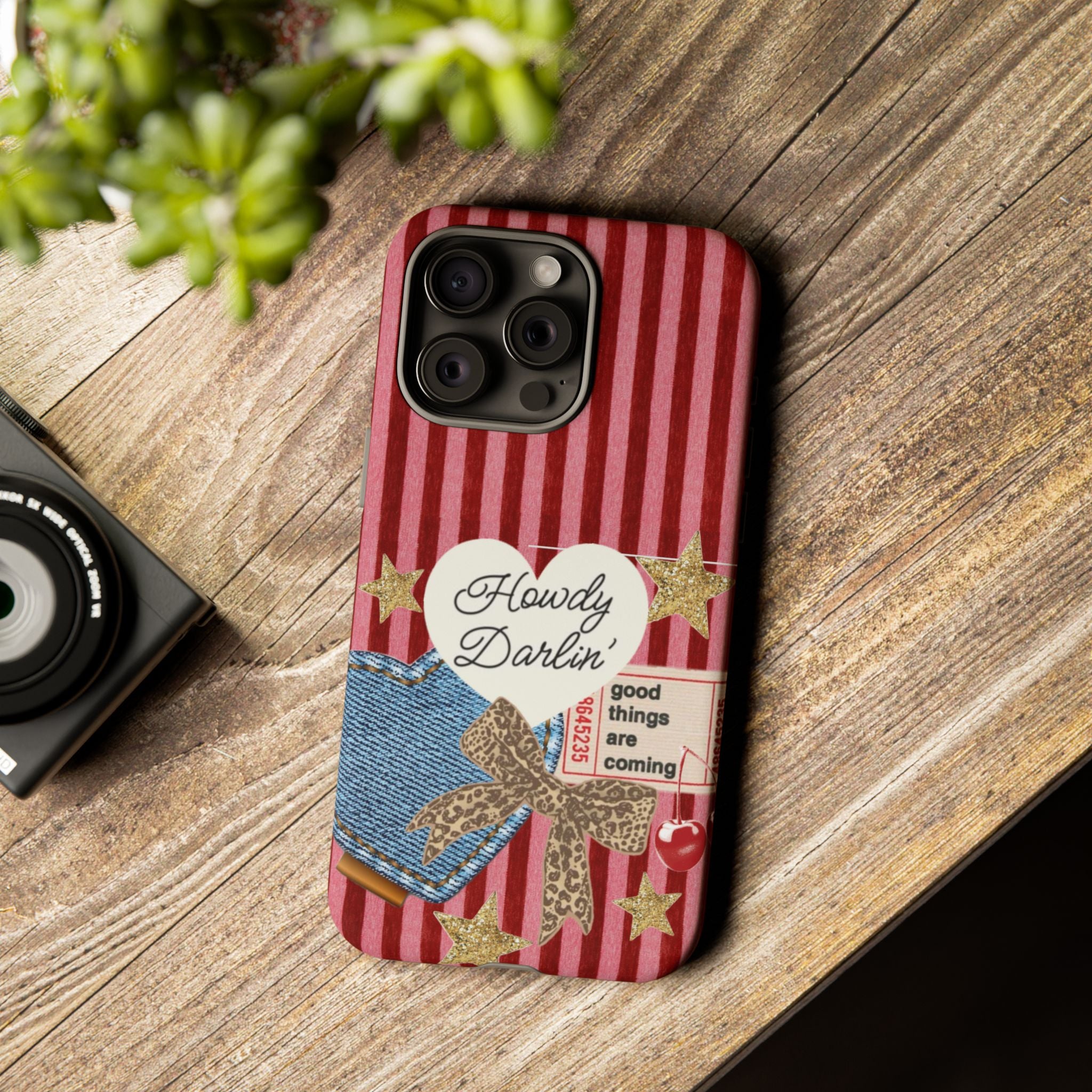 Howdy Darlin' Case — Denim Heart & Vintage Ticket Design