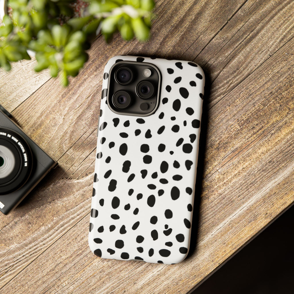 Dalmatian Spot Tough Phone Case — Black & White Protective Cover