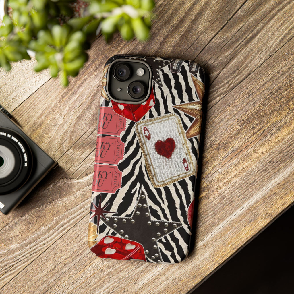 Retro Vegas Zebra Print- Durable Phone Case