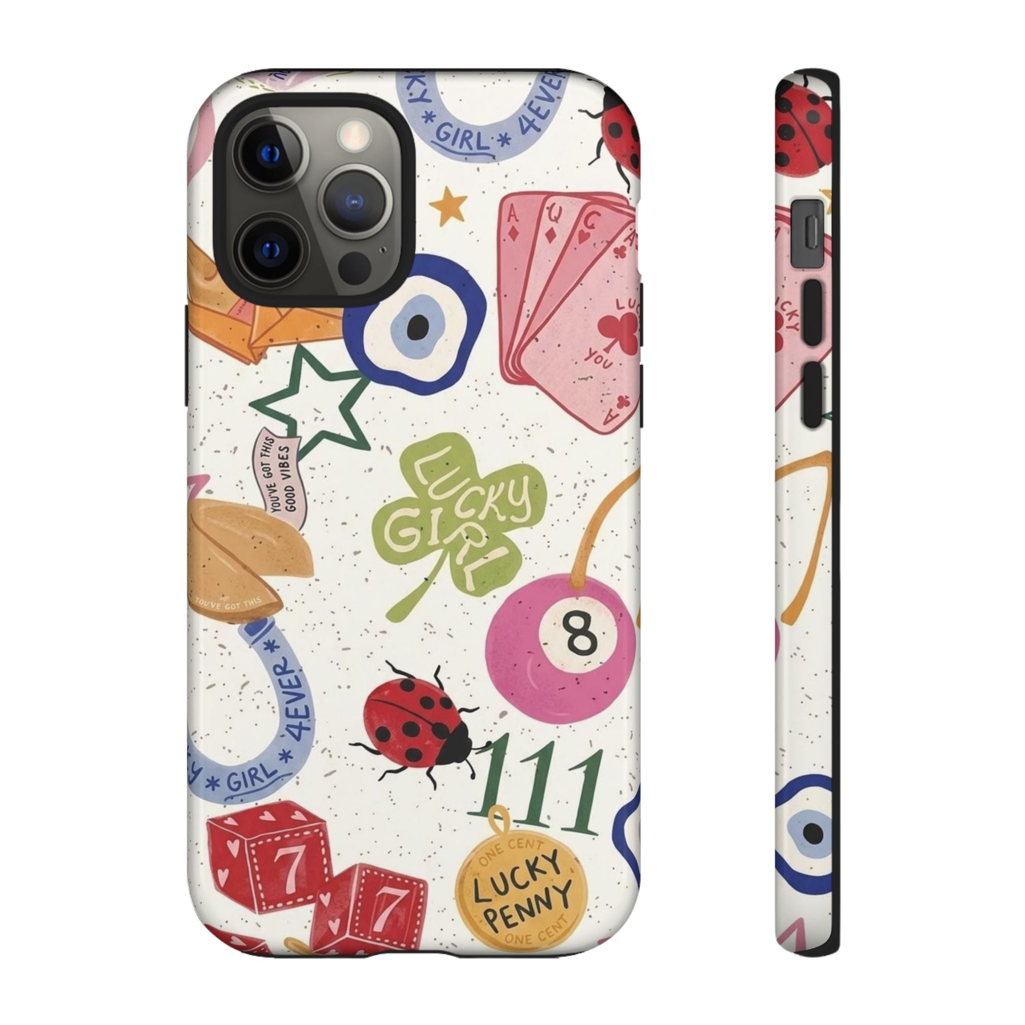 Lucky Charm Phone Case — 'Lucky Girl' Sticker Collage Design
