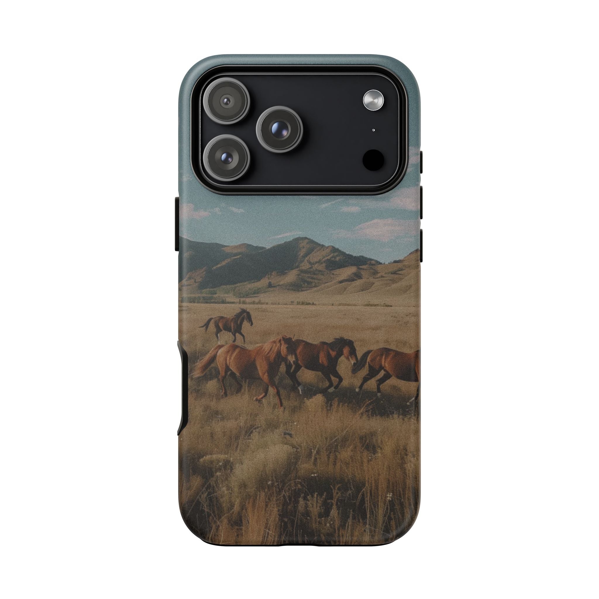 Wild Mustang – Durable Protective iPhone Case with Scenic Desert Horse Design