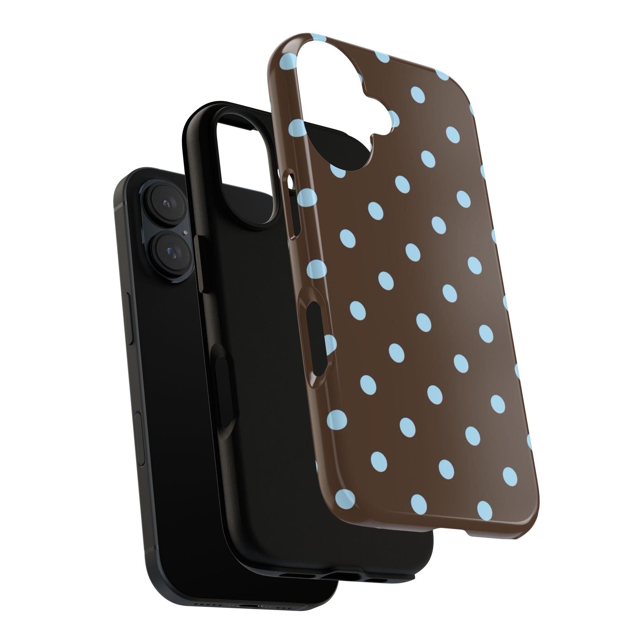 Brown Polka Dot Phone Case — Blue Dot Protective Tough Case