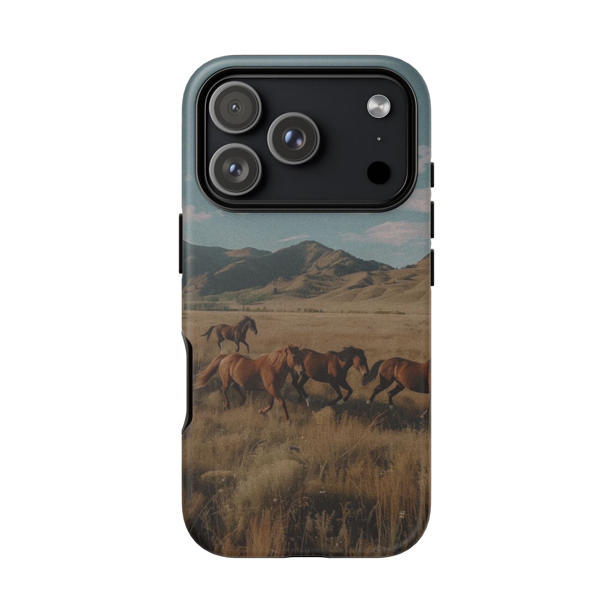 Wild Mustang – Durable Protective iPhone Case with Scenic Desert Horse Design