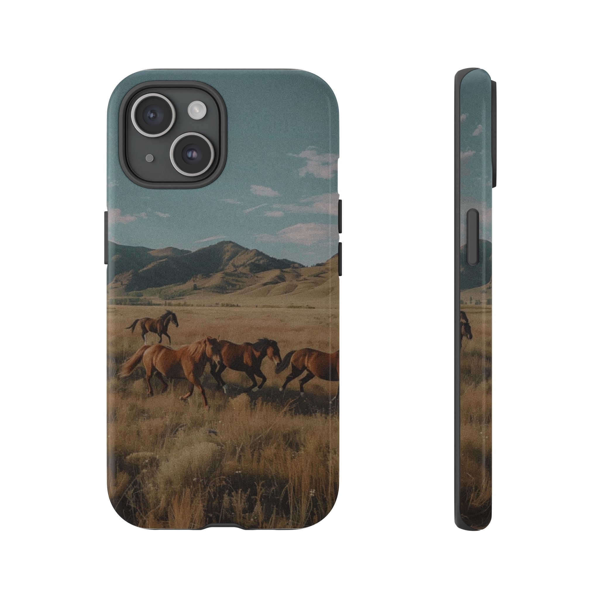 Wild Mustang – Durable Protective iPhone Case with Scenic Desert Horse Design
