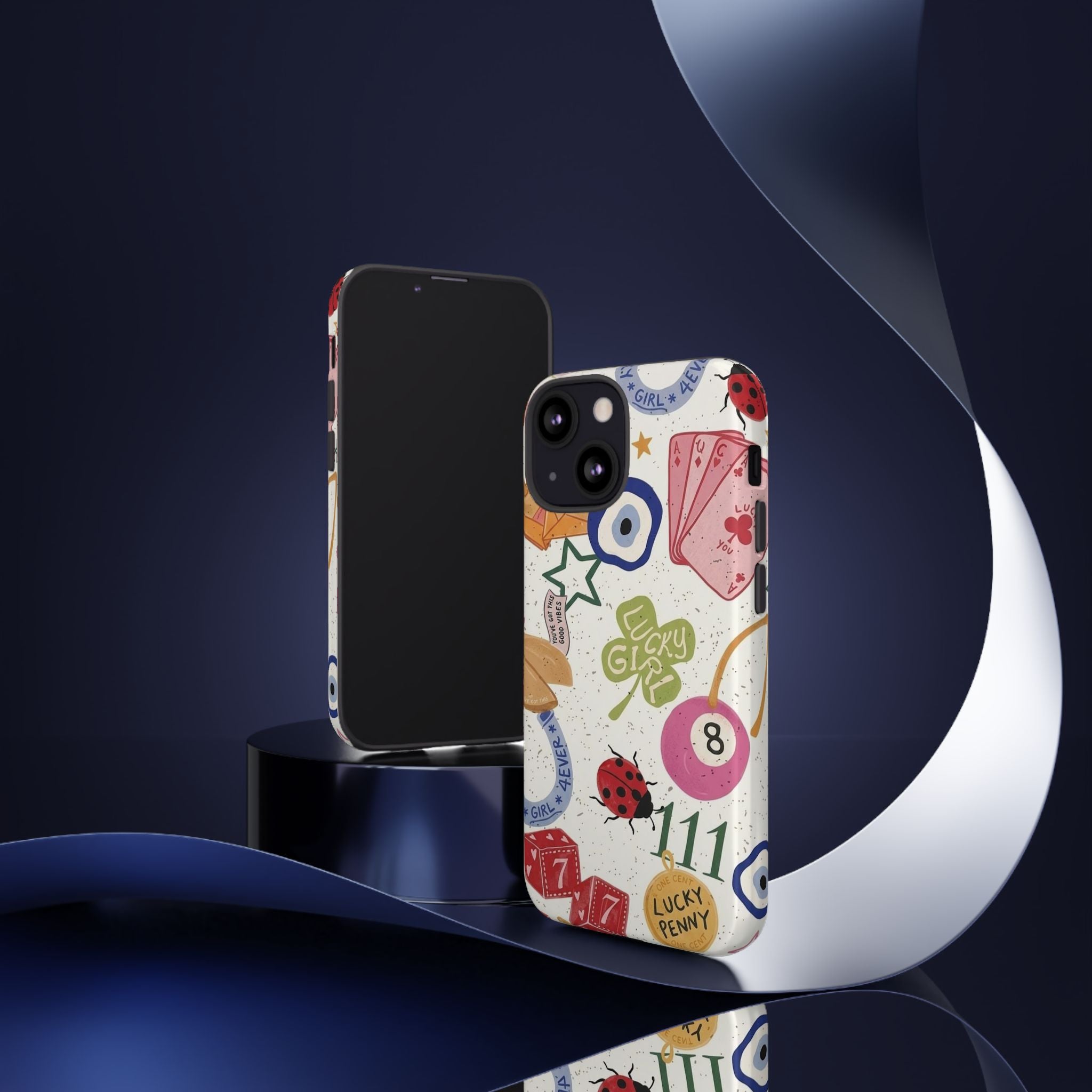Lucky Charm Phone Case — 'Lucky Girl' Sticker Collage Design