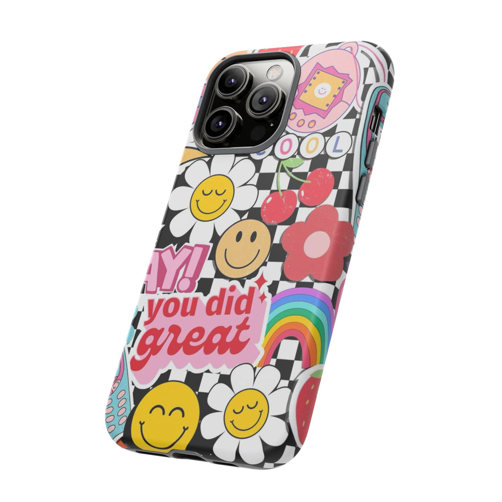 Retro Kawaii Sticker Collage, "You Did Great" Motivational Design