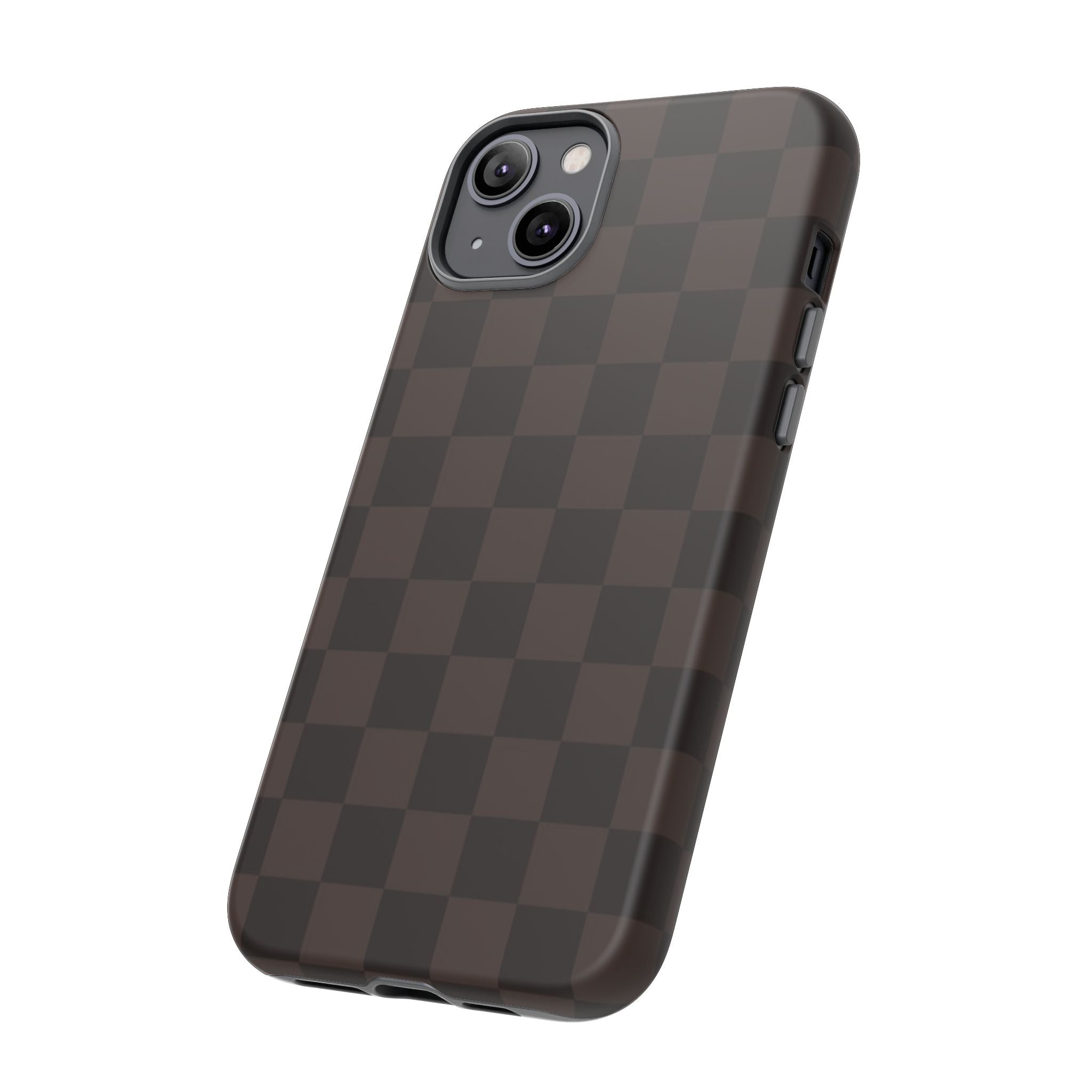 Lucky Chocolate Checkered  — Brown Grid Protective Cover