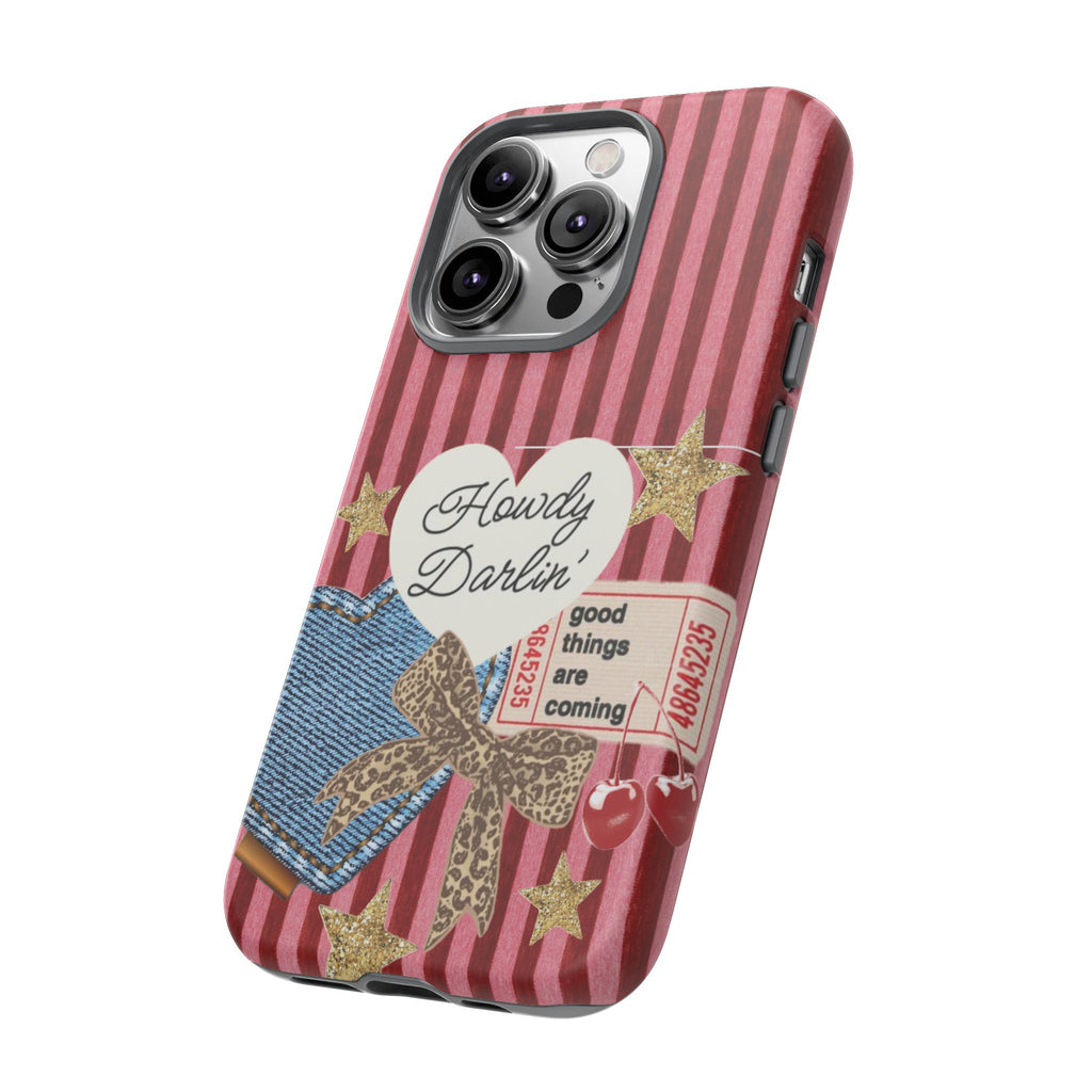Howdy Darlin' Case — Denim Heart & Vintage Ticket Design