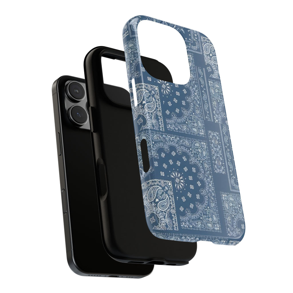 Blue Bandana Tough Phone Case — Rugged Protective iPhone Cover
