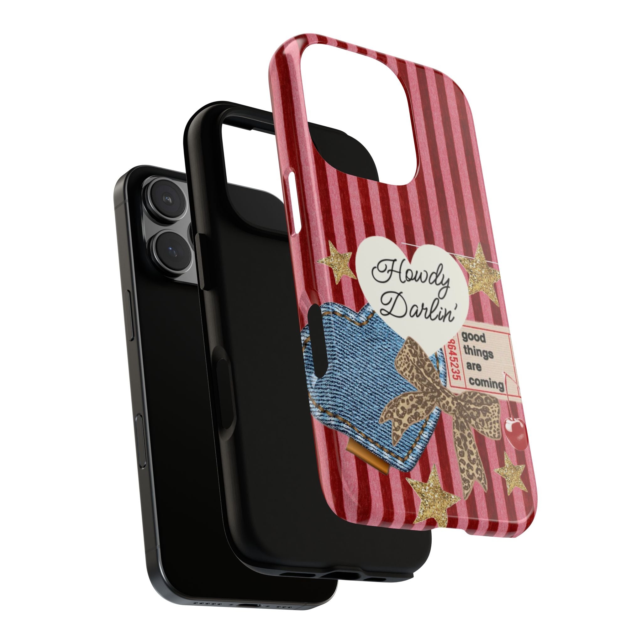 Howdy Darlin' Case — Denim Heart & Vintage Ticket Design