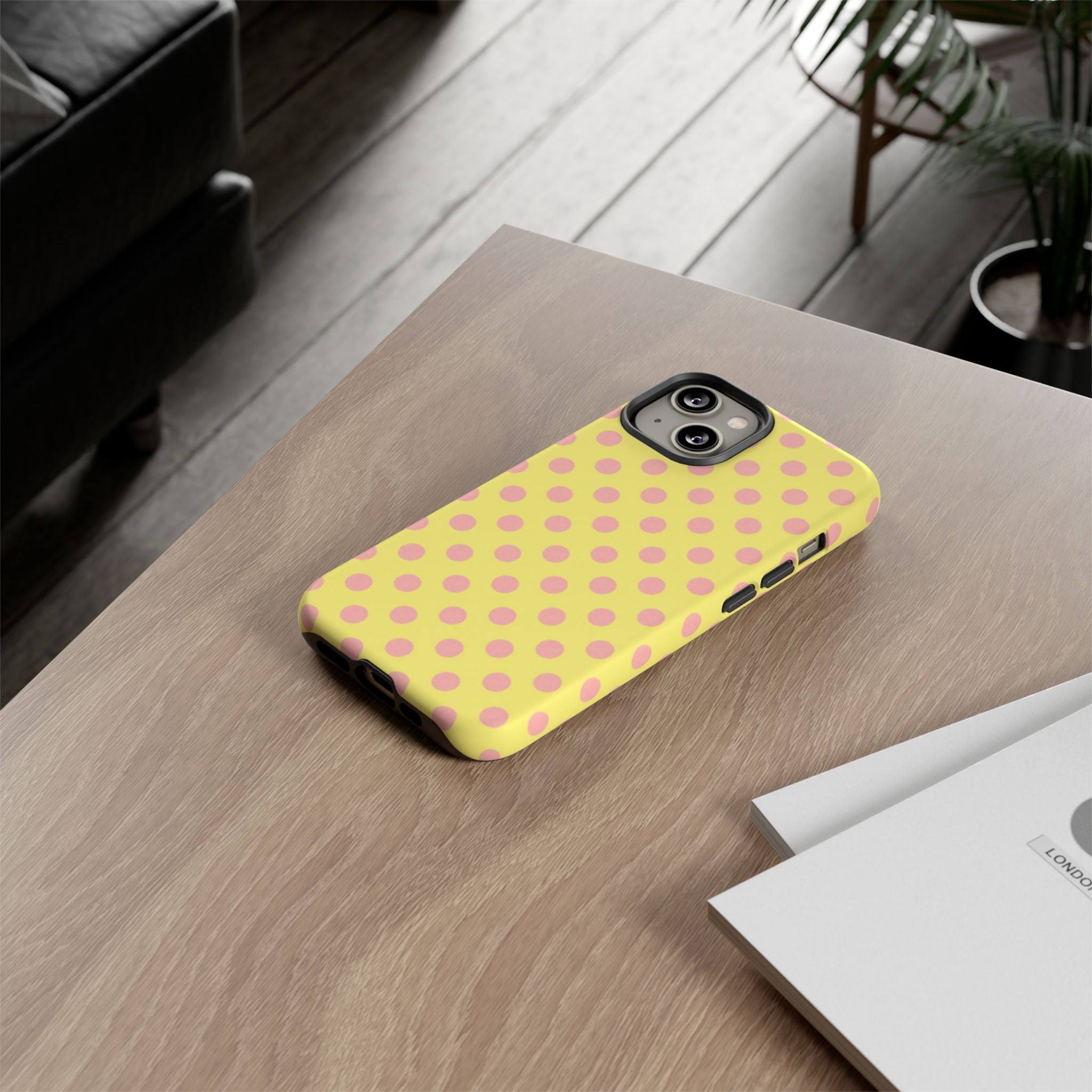 Yellow Polka Dot Phone Case — Cute Pink Dot Tough Case