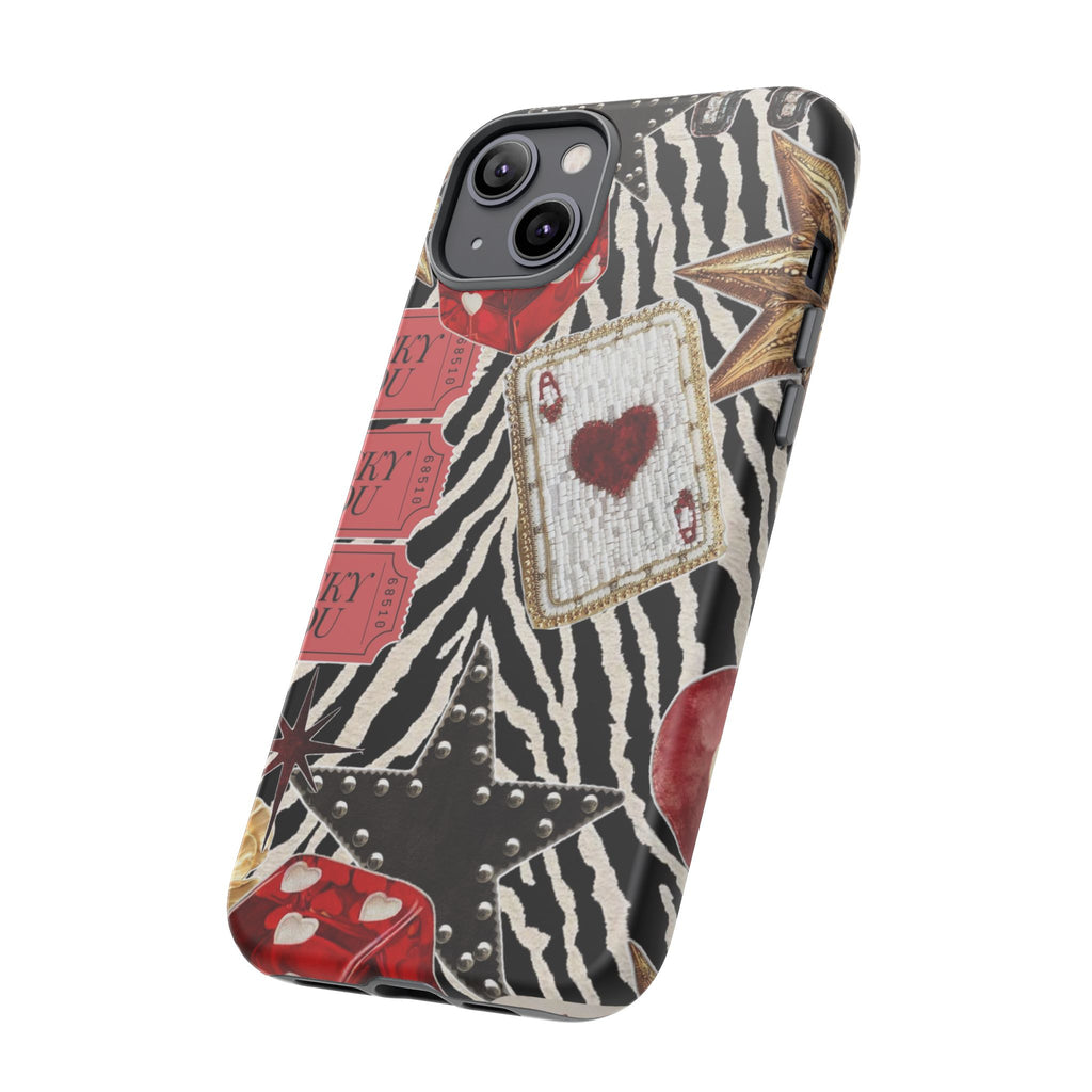 Retro Vegas Zebra Print- Durable Phone Case