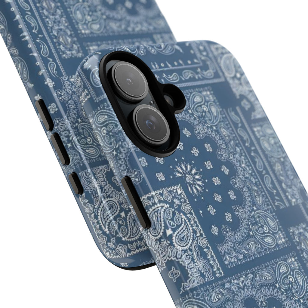 Blue Bandana Tough Phone Case — Rugged Protective iPhone Cover