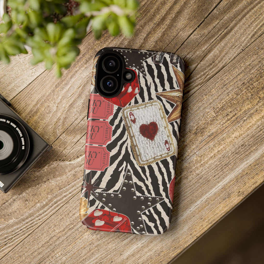 Retro Vegas Zebra Print- Durable Phone Case