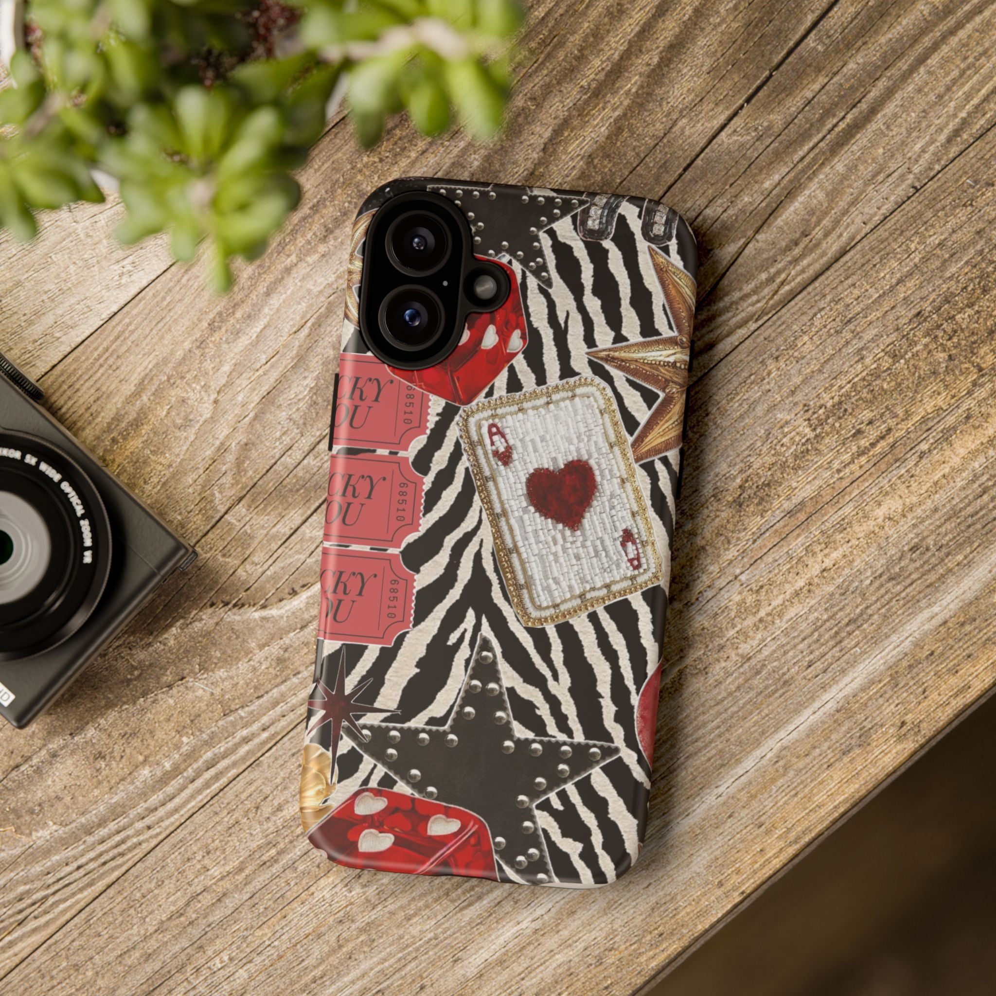 Retro Vegas Zebra Print- Durable Phone Case