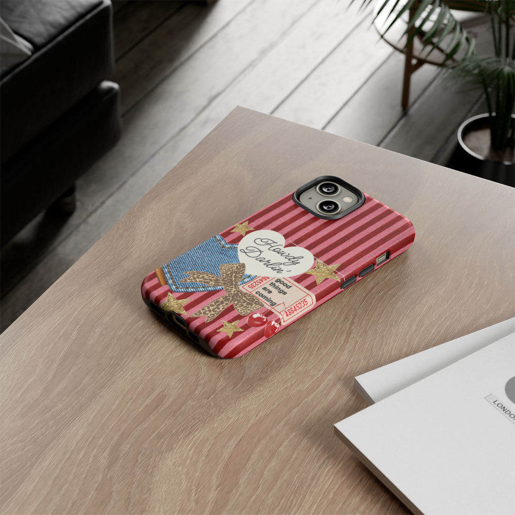 Howdy Darlin' Case — Denim Heart & Vintage Ticket Design