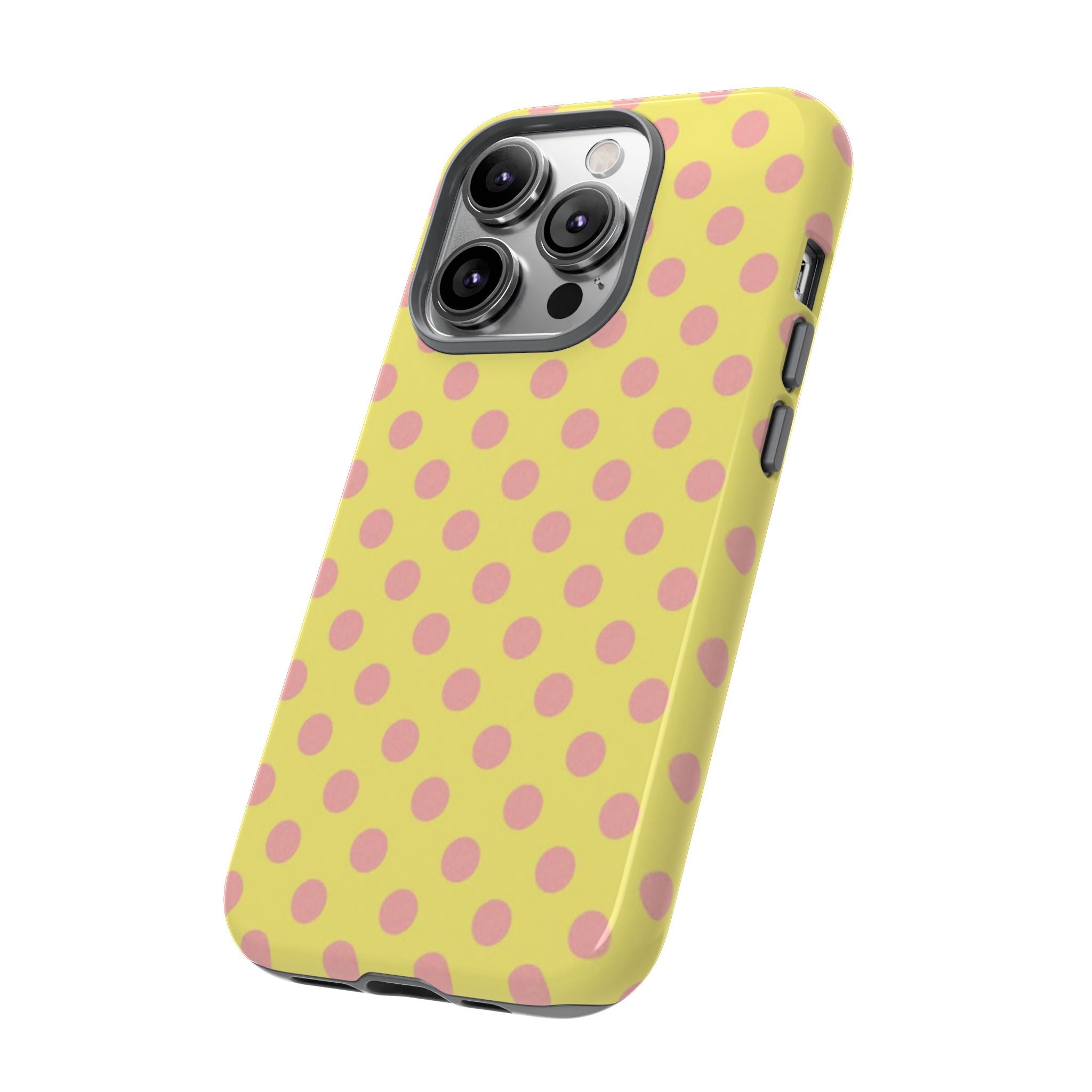 Yellow Polka Dot Phone Case — Cute Pink Dot Tough Case