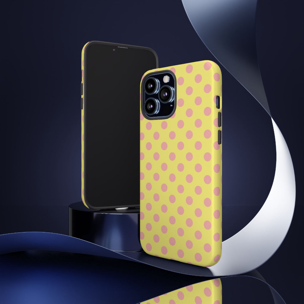 Yellow Polka Dot Phone Case — Cute Pink Dot Tough Case