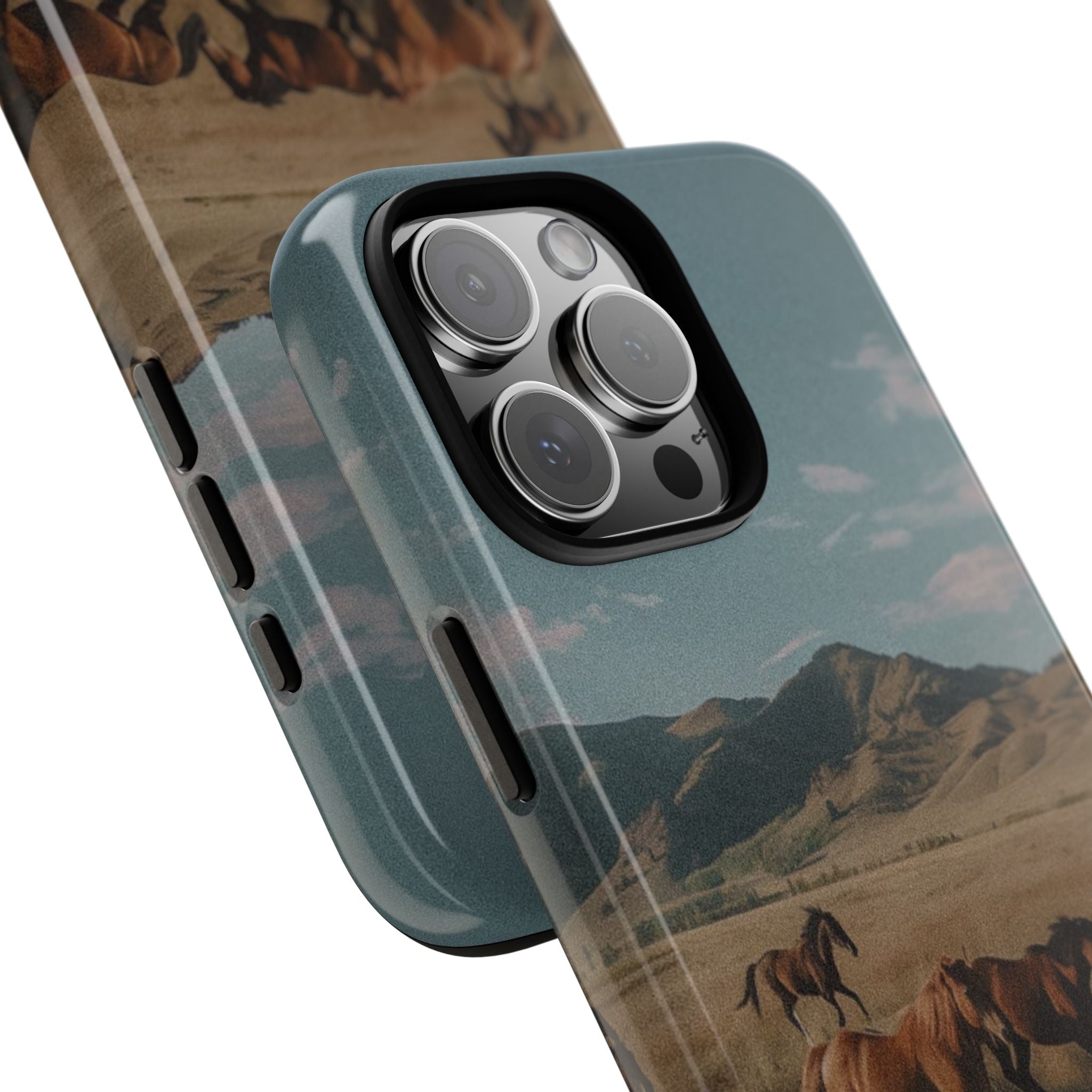 Wild Mustang – Durable Protective iPhone Case with Scenic Desert Horse Design
