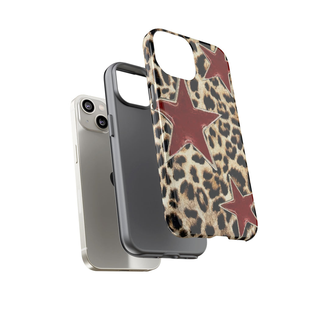 Ruby Leopard Star – Red Stars on Animal Print