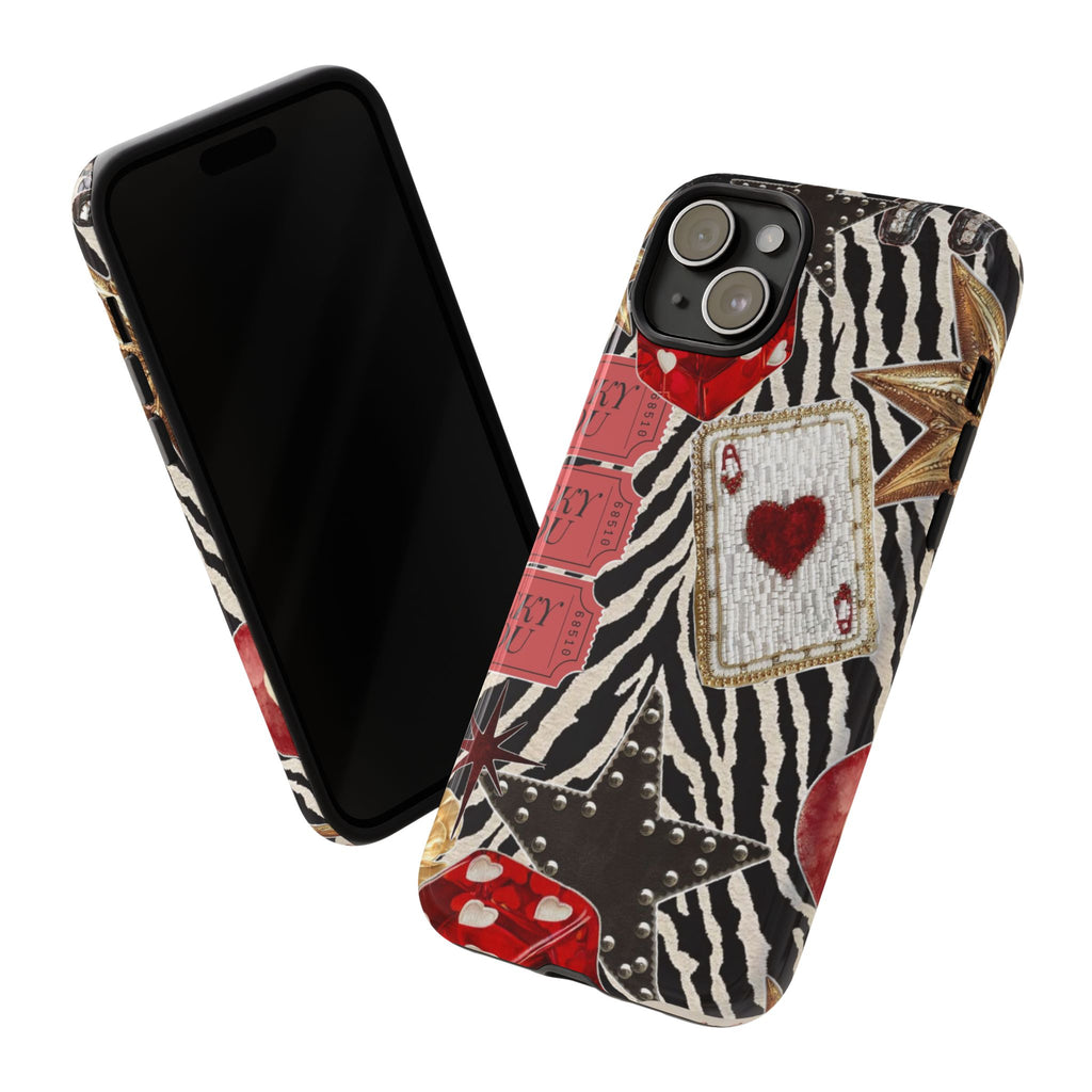 Retro Vegas Zebra Print- Durable Phone Case