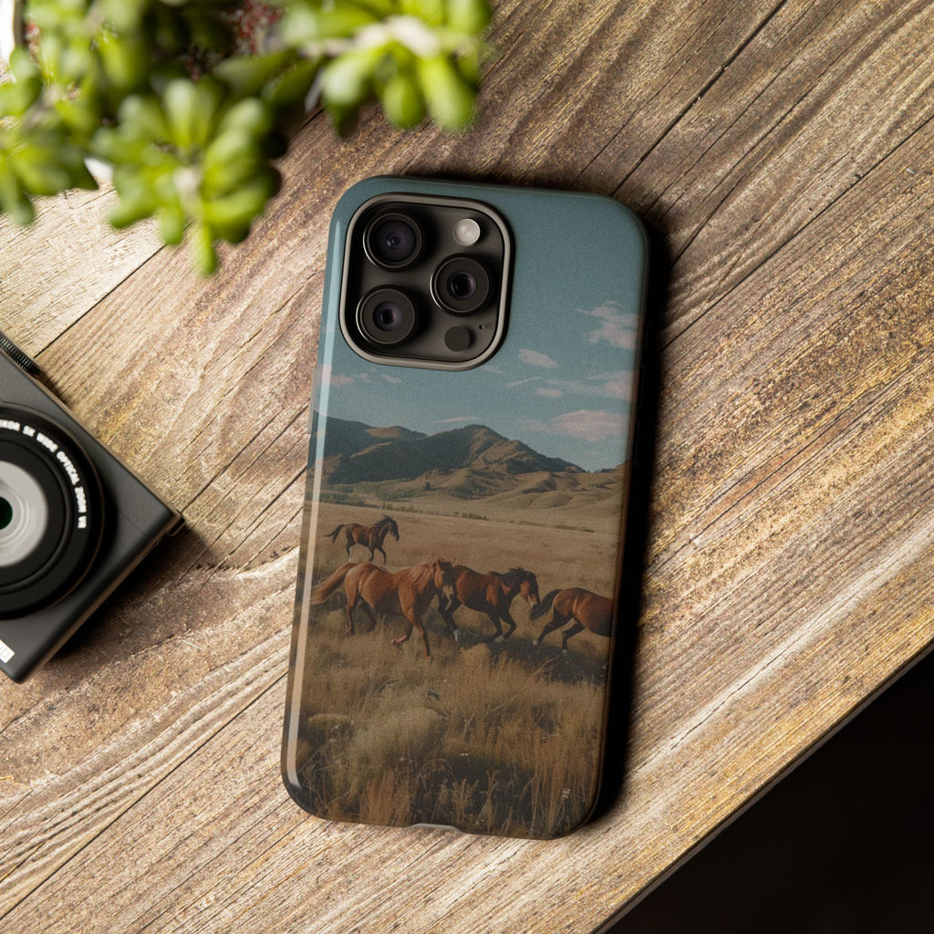 Wild Mustang – Durable Protective iPhone Case with Scenic Desert Horse Design