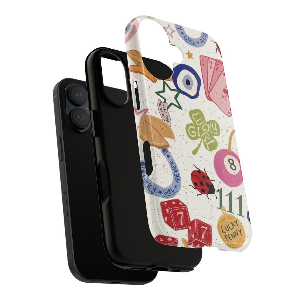Lucky Charm Phone Case — 'Lucky Girl' Sticker Collage Design