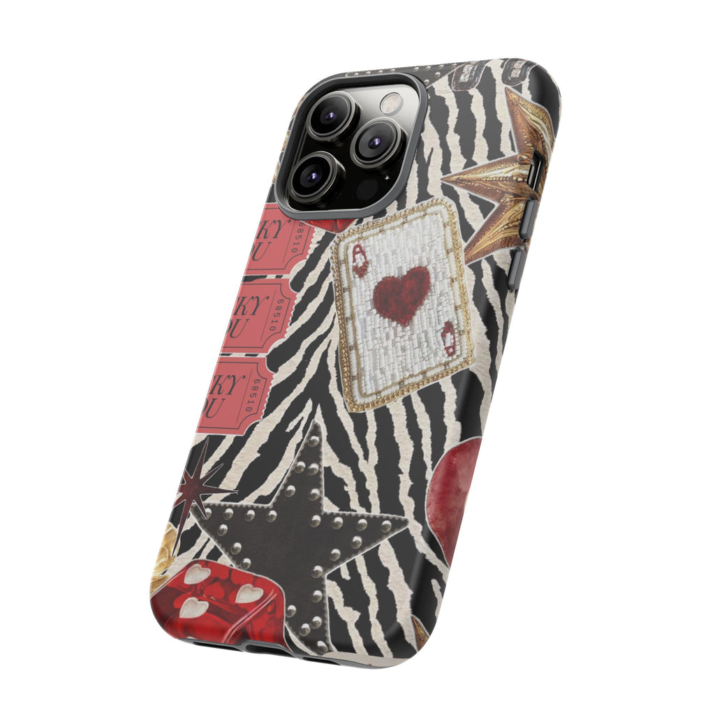 Retro Vegas Zebra Print- Durable Phone Case