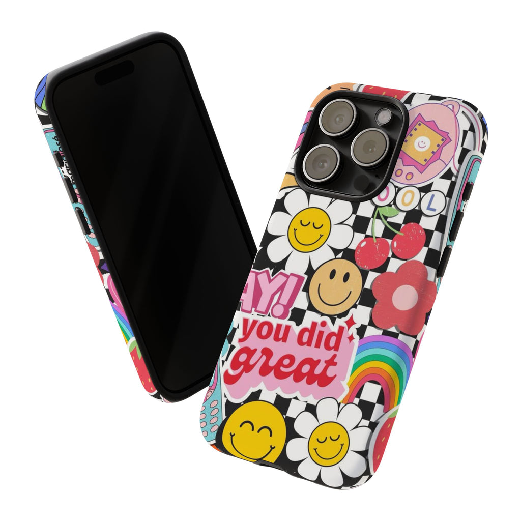 Retro Kawaii Sticker Collage, "You Did Great" Motivational Design