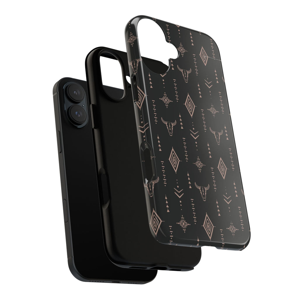Western Diamond Bull Tough Phone Case — Protective Southwestern Pattern