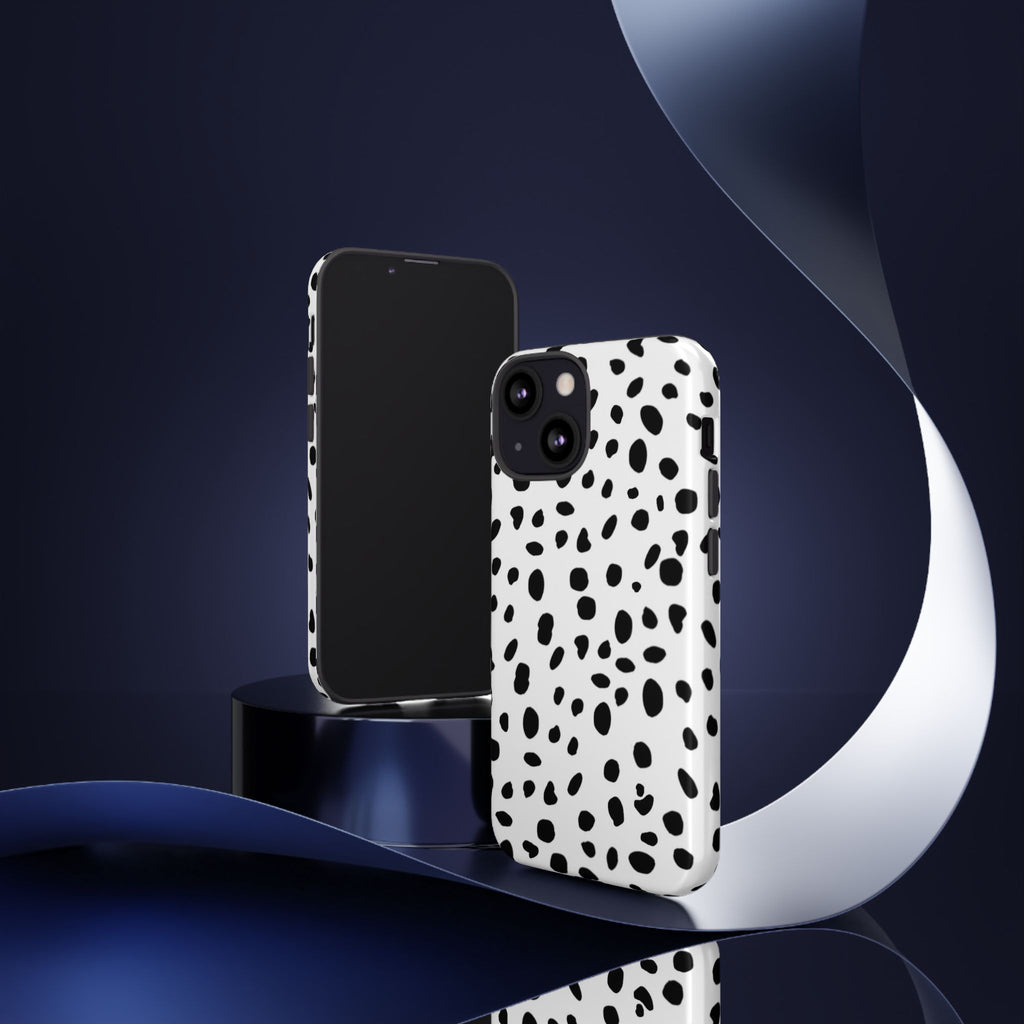 Dalmatian Spot Tough Phone Case — Black & White Protective Cover