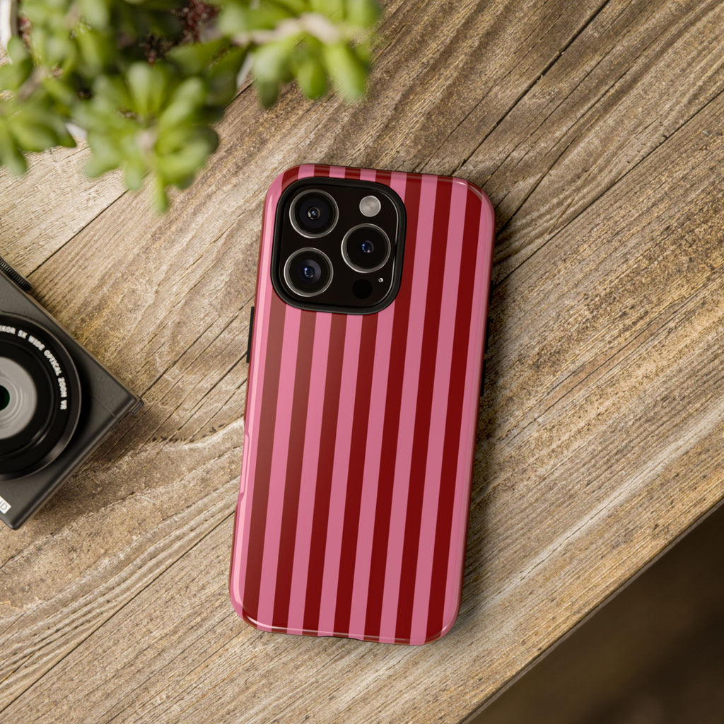 Ruby Red Stripes Case | Tough Phone Case