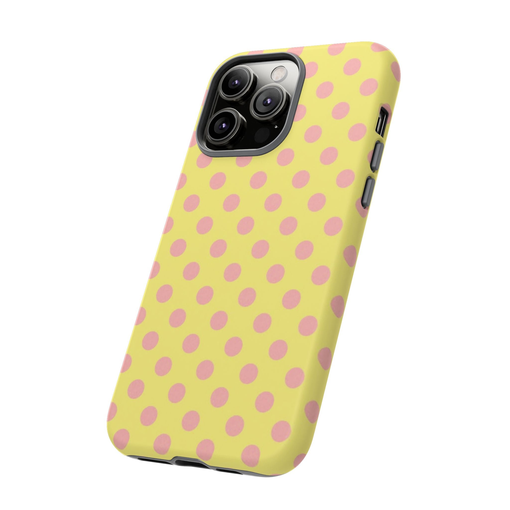 Yellow Polka Dot Phone Case — Cute Pink Dot Tough Case