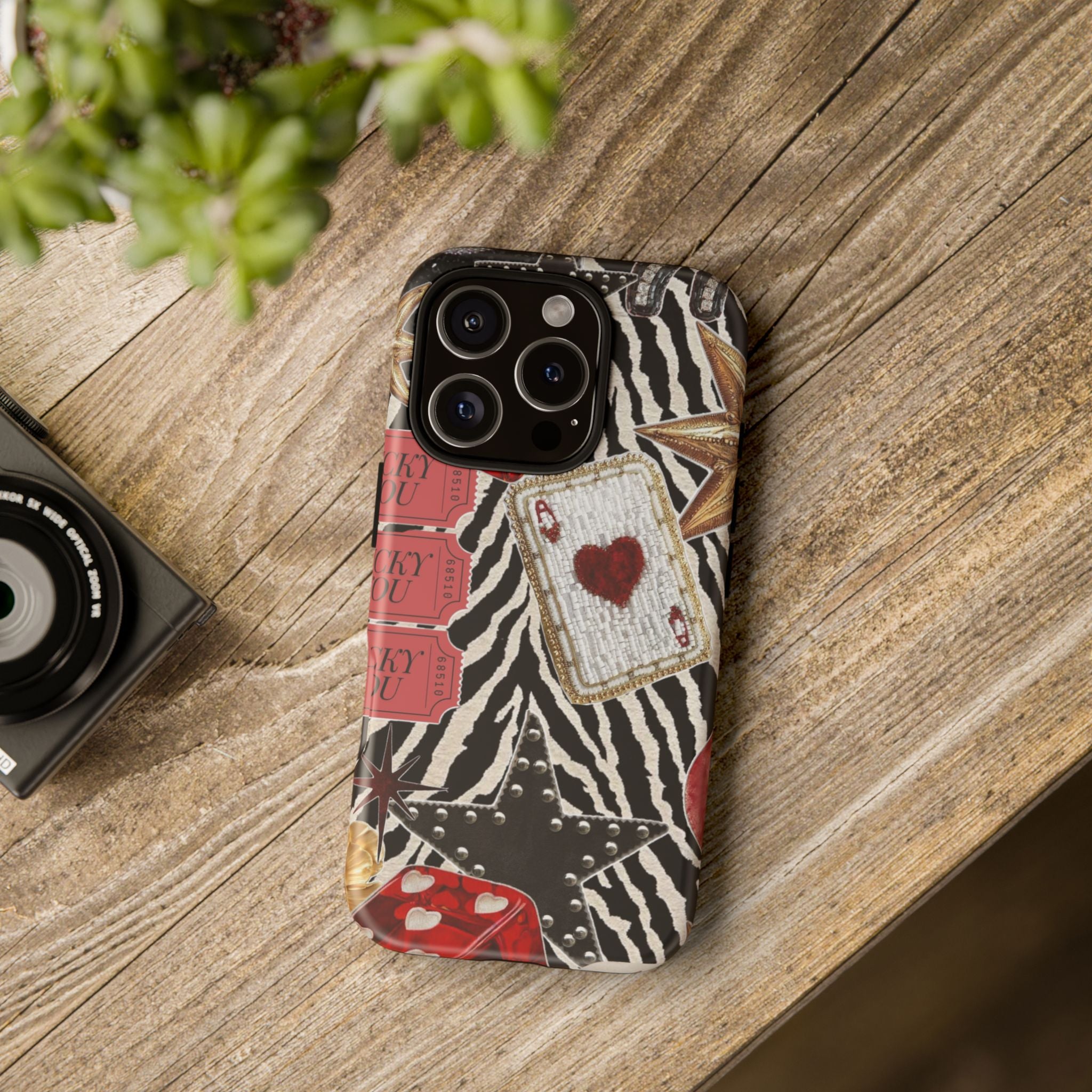 Retro Vegas Zebra Print- Durable Phone Case