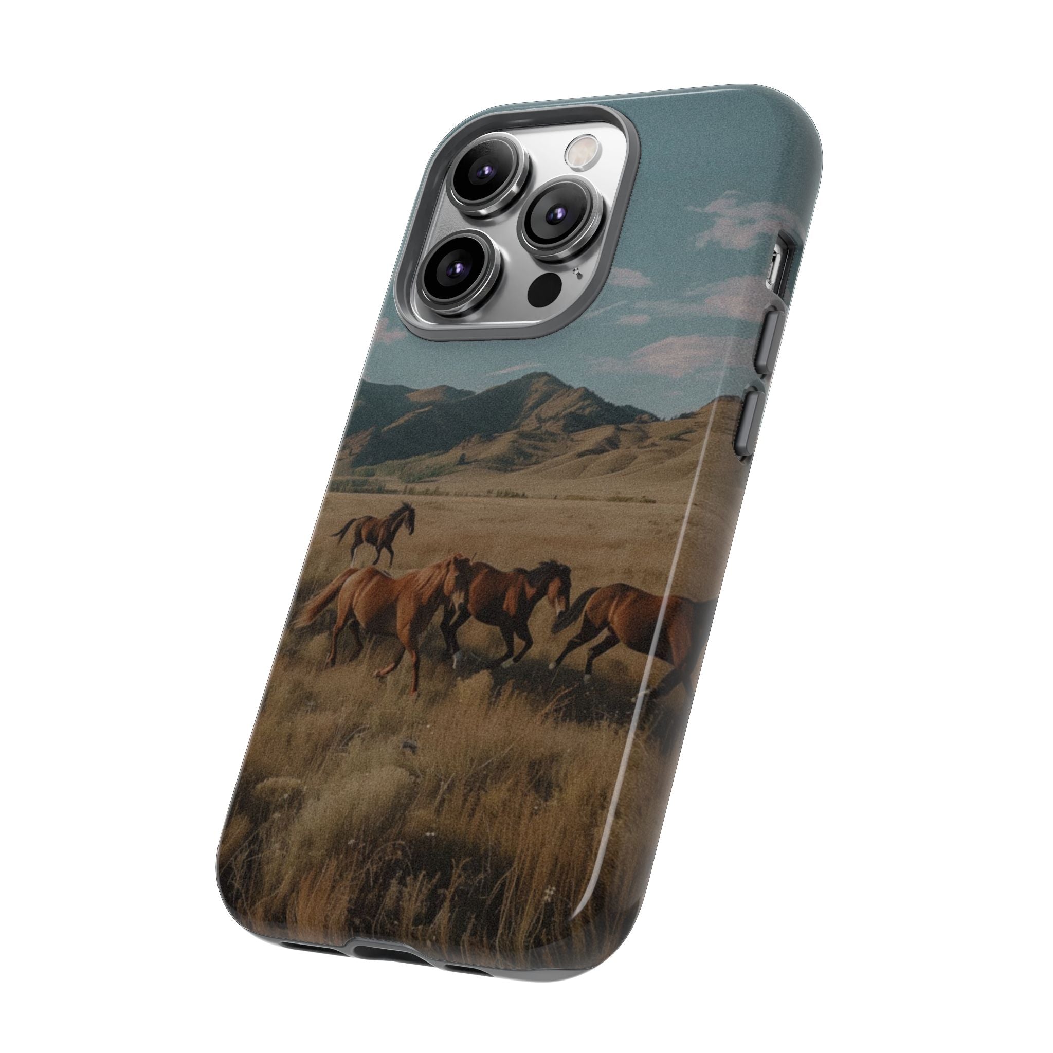 Wild Mustang – Durable Protective iPhone Case with Scenic Desert Horse Design